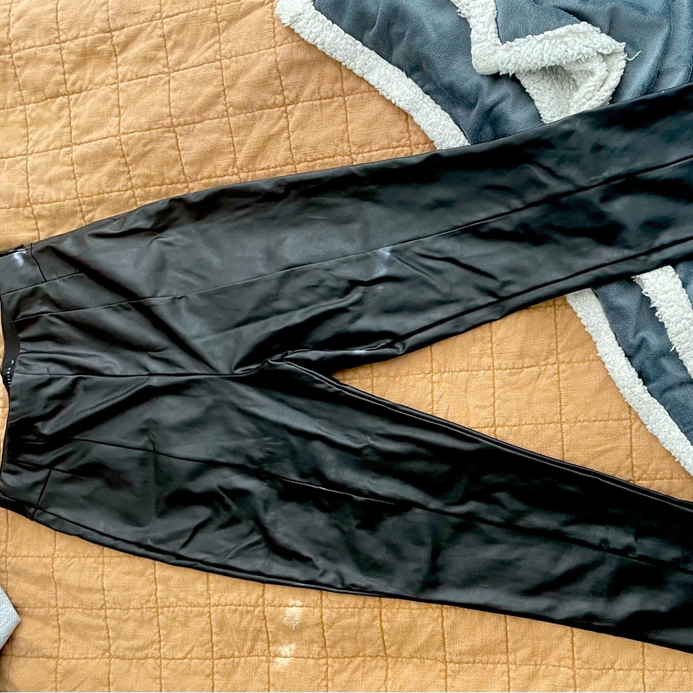 Faux leather pants